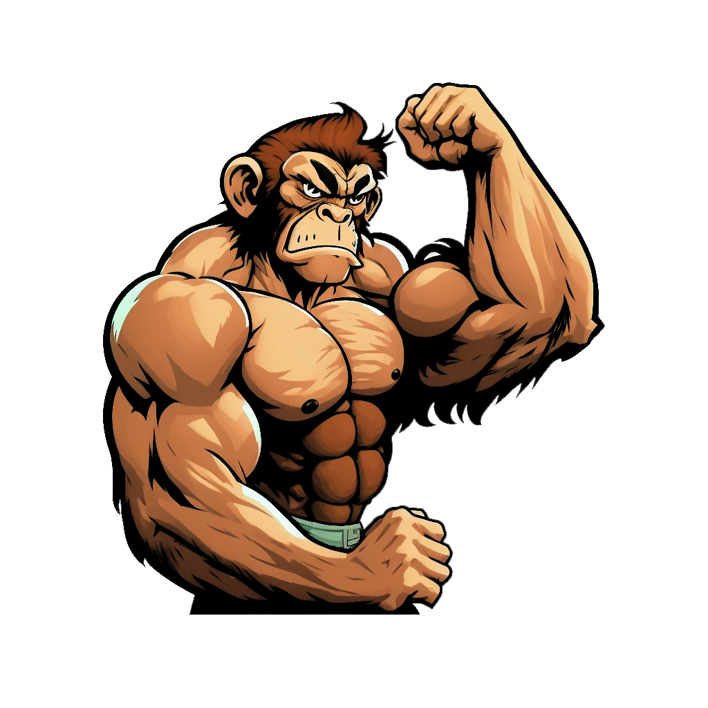 Muscular Monkey Cartoon